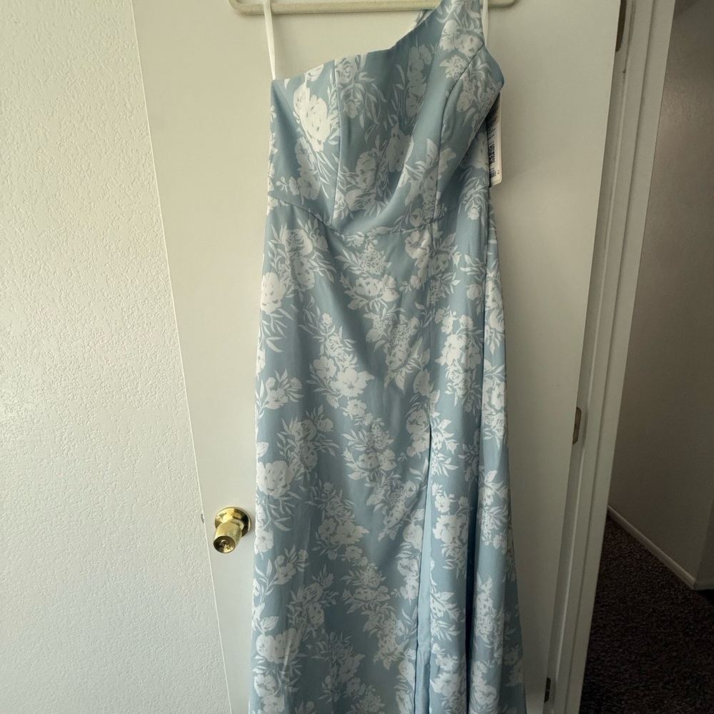 Revelry Light Blue and White Floral Maxi Dress
